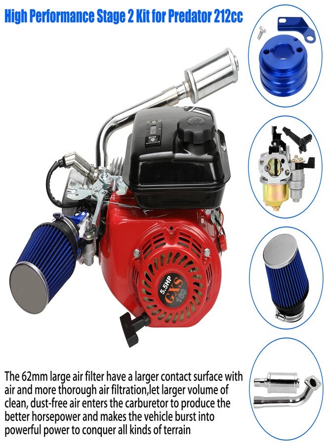 YOXUFA Carburetor Muffler Stage 2 Assembly for Predator 212cc 196cc 200cc GX200 Engine Coleman CT200U BT200X Baja MB200 Hammerhead 80T Mini Bike Go Kart Parts - Image 5