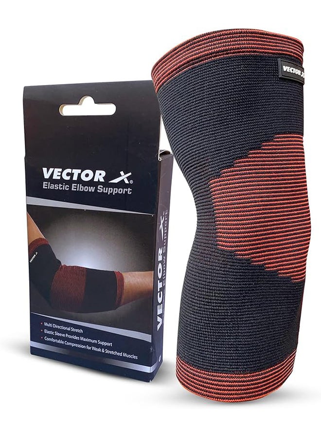 Vector X Moulded Elastic Slip-in Elbow Support ( Size - Small) | Material - Elasticized Fabric | Pain Relief, Gym, Sports, Exercise, Workout, Cycling - Image 1