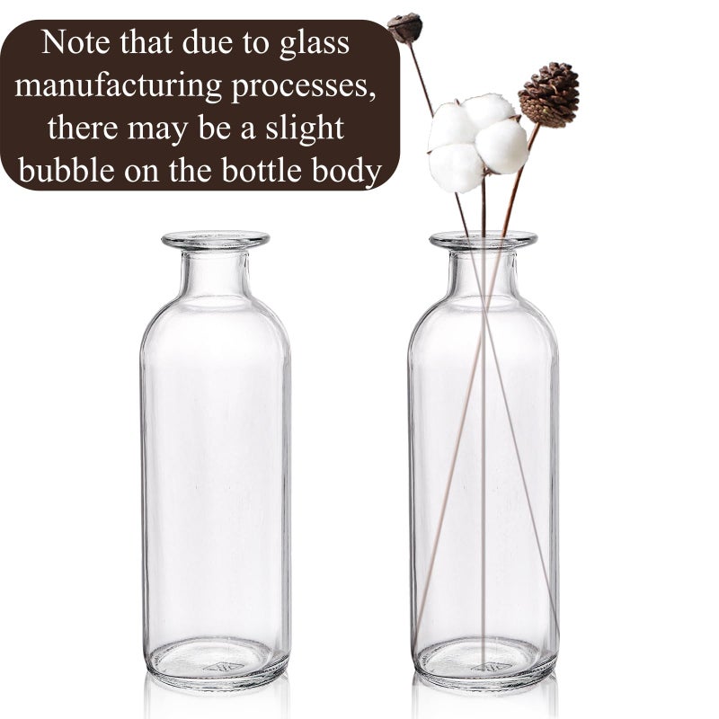 Peohud Set of 12 Glass Bud Vases, Clear Small Flower Vases, Decorative Glass Bottles Floral Vases for Home Decor, Wedding Reception, Party - Image 4