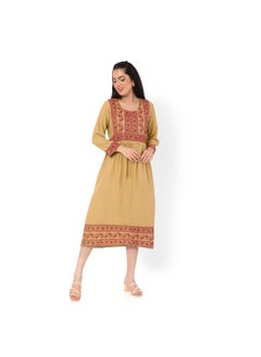 HANA & SARA SHORT HIGH QUALITY PRINTED DESIGN WITH FRONT BUTTONED STYLED ARABIC KAFTAN JALABIYA DRESS  - Image 4