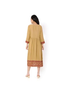 HANA & SARA SHORT HIGH QUALITY PRINTED DESIGN WITH FRONT BUTTONED STYLED ARABIC KAFTAN JALABIYA DRESS  - Image 2