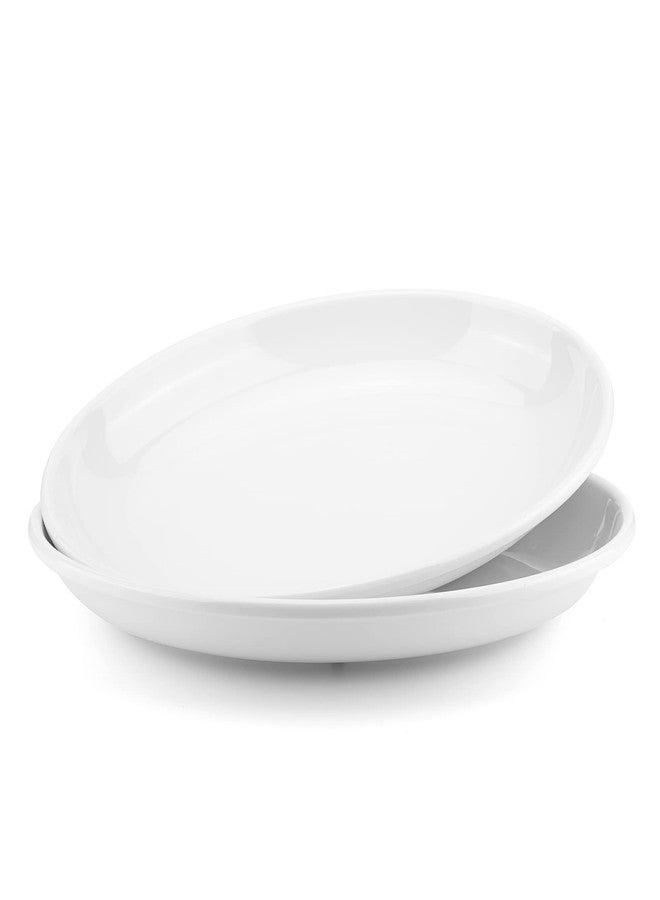 KOXIN-KARLU Melamine Large Serving Platter, 16-inch Oval Serving Plates, White Serving Tray for Entertaining Party, 100% Melamine Serving Dish for Appetizers Meat Food, Set of 2 - Image 1