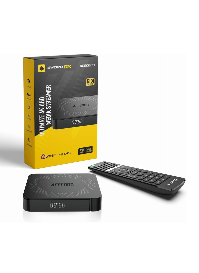 ACECONN - SWORD Pro 4K UHD Android 11 TV Box with Advanced Features - Image 1