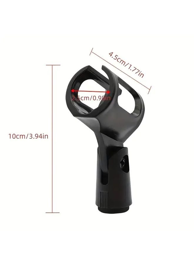 1pc Black Adjustable Microphone Stand Holder with One Hand Release for Podcasting - Image 3
