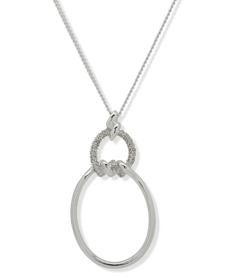 Nk 34In Pave Rope Pndnt Necklaces