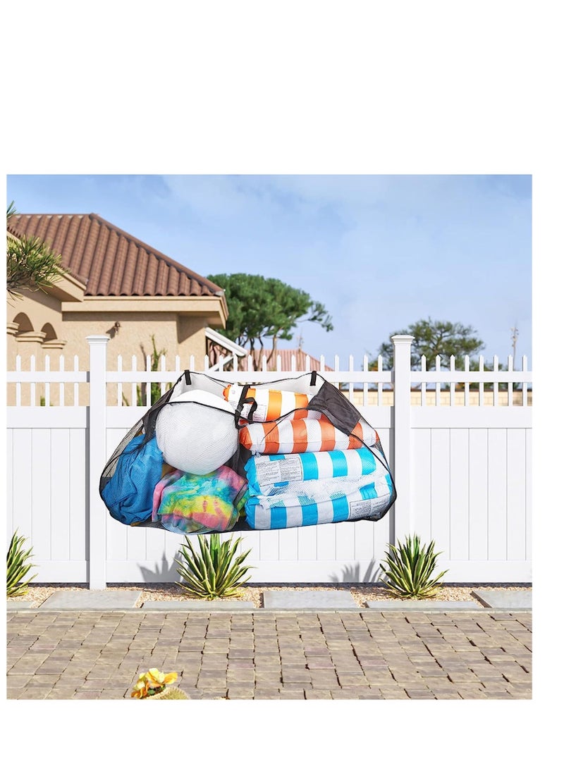 نيبمينينت Pool Floats Storage Bag, Large Hanging Net Foldable Swimming Mesh Organizer for Balls, Floats, Water Inflatable Toys and Other Accessories, 1 Pcs, Black - Image 5