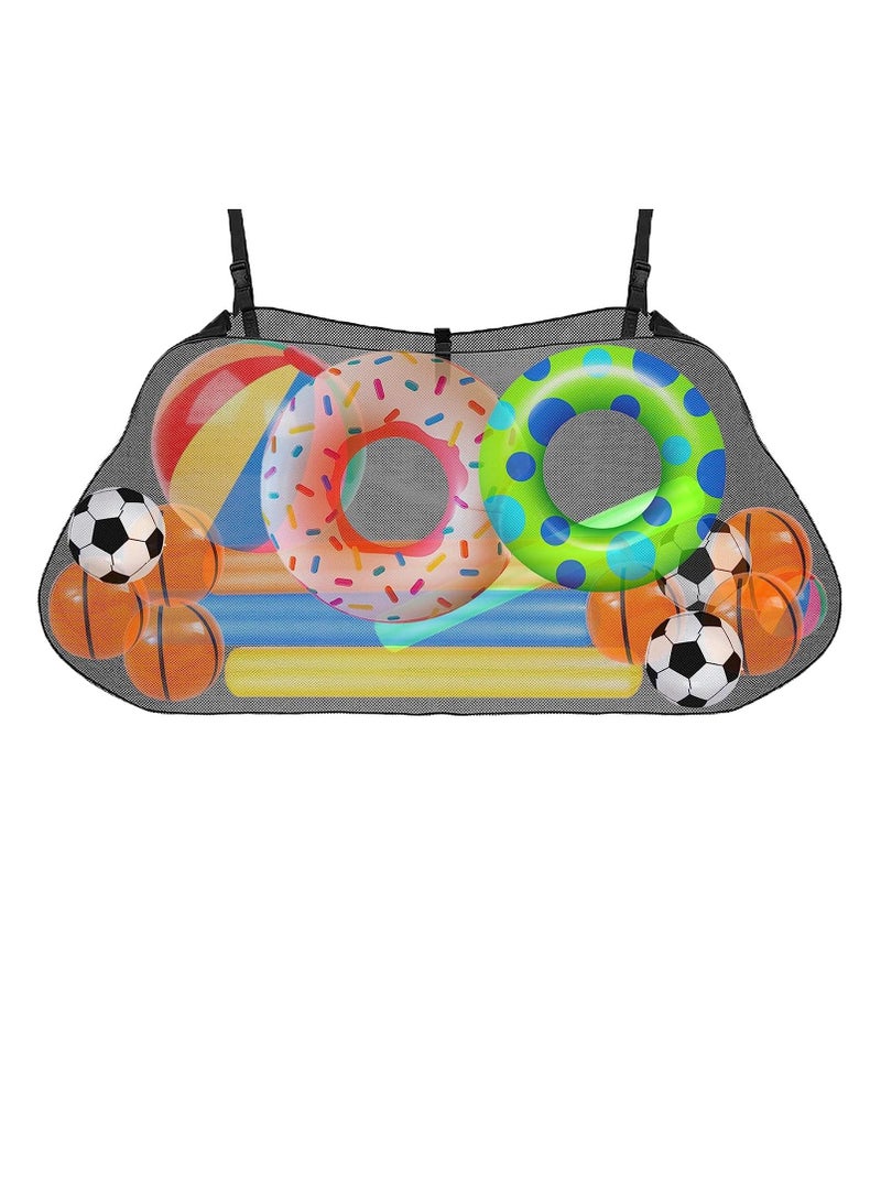 نيبمينينت Pool Floats Storage Bag, Large Hanging Net Foldable Swimming Mesh Organizer for Balls, Floats, Water Inflatable Toys and Other Accessories, 1 Pcs, Black - Image 2