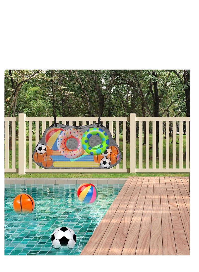 نيبمينينت Pool Floats Storage Bag, Large Hanging Net Foldable Swimming Mesh Organizer for Balls, Floats, Water Inflatable Toys and Other Accessories, 1 Pcs, Black - Image 3