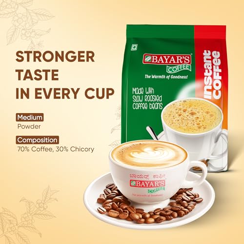 Bayar's Coffee Instant Coffee Powder 200g | Authentic Blend with 70% Coffee & 30% Chicory | Freshly Slow Roasted for Rich Aroma & Taste - Image 2