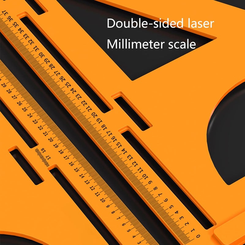 D لون متعدد الوظائف معزول مسطرة نجارة مثلث مستقيم حافة منقلة منزلقة T مربع - Image 5