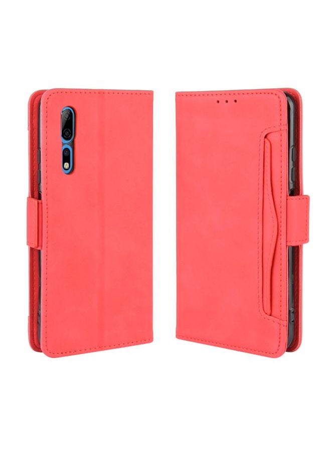 HuHa Case Cover For ZTE Axon 10 Pro/Axon 10 Pro 5G/A2020 Pro Wallet Style Skin Feel Calf Pattern Leather Case ，with Separate Card Slot(Red) 