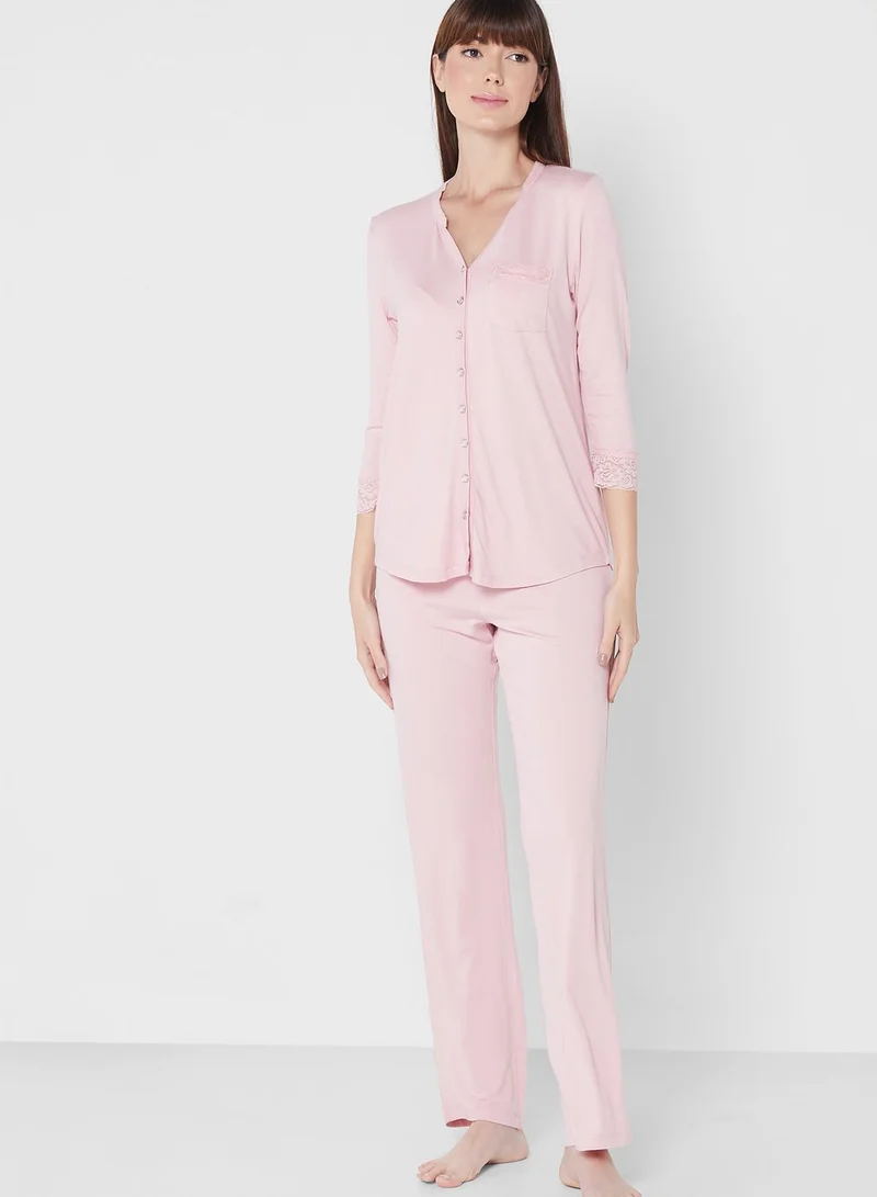 Catherine Pocket Detail Shirt & Pyjama Set