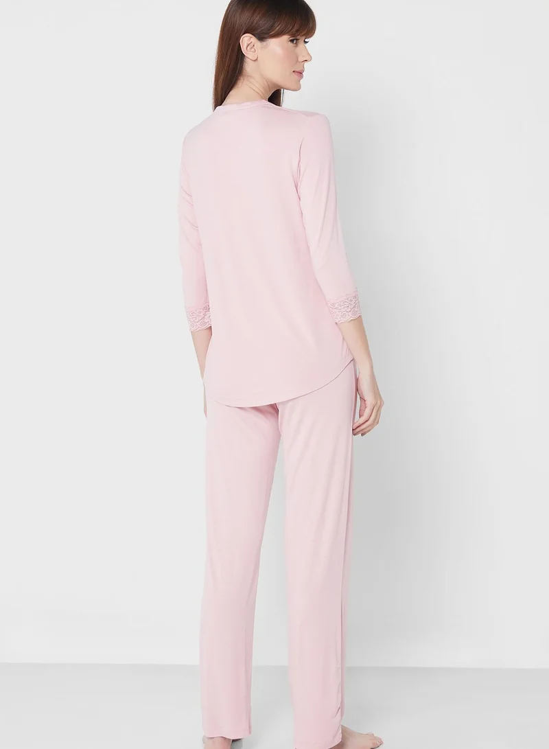 Catherine Pocket Detail Shirt & Pyjama Set