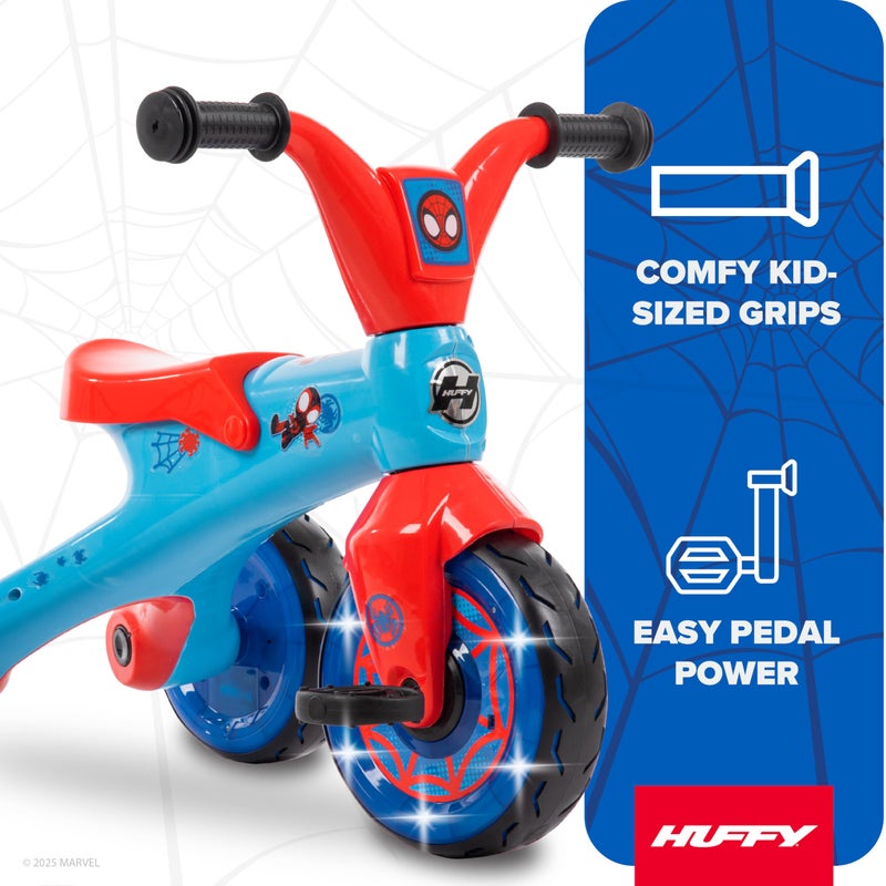 Huffy Marvel Spidey and His Amazing Friends Light Up Kids Trike Ideal for Ages 3 Years Old LED Light Feature Under Seat Storage Fun and Playful Design Spidey and His Amazing Friends Graphics - Image 3