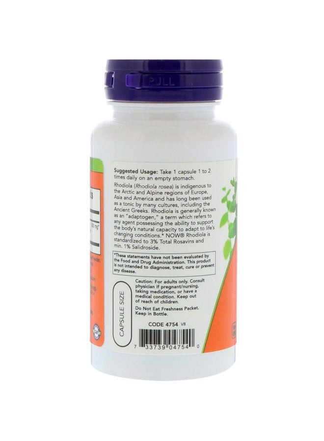now Rhodiola Adaptogenic Herb 500mg 60 Veg Capsules(Two Pack) - Image 3
