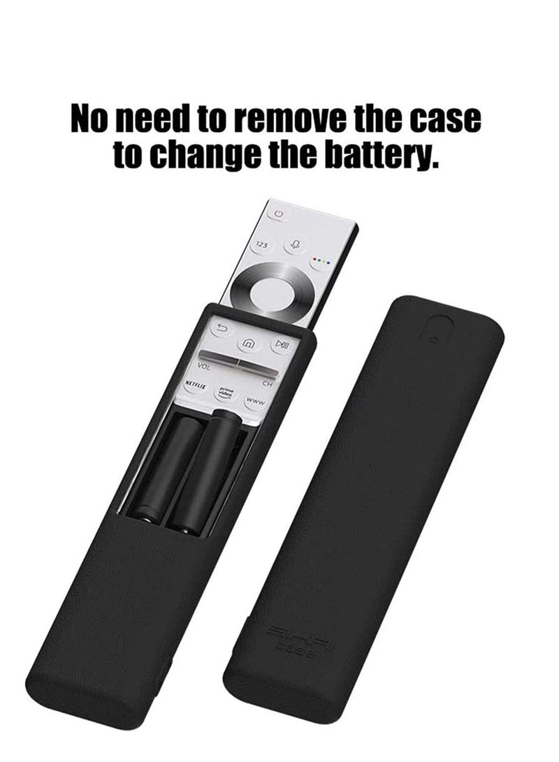 SYOSI Silicone Protective Case for Samsung BN59-01311 Smart Remote Shockproof Anti-Slip Battery Cover for QLED TV Anti-Lost with Loop (Black)  - Image 5