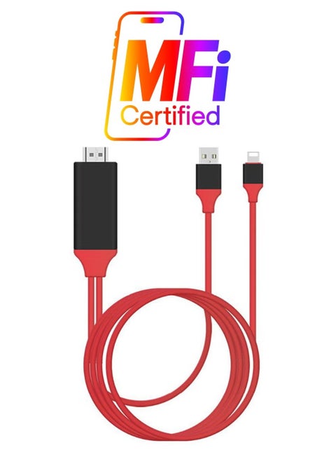 Lightning To HDMI HDTV AV TV Cable Adapter 1080P For Apple iPhone 7/6/6s Plus/5s/iPad Air/iPad Mini Red/Black