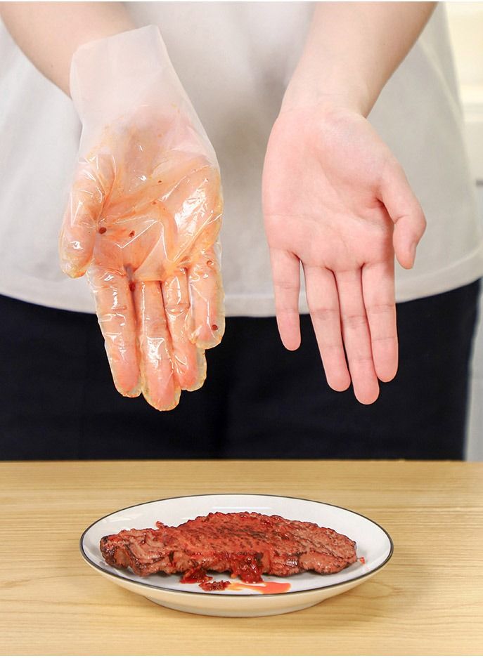 NIBEMINENT Food grade disposable TPE film gloves household kitchen cleaning oil-proof gloves  - Image 2