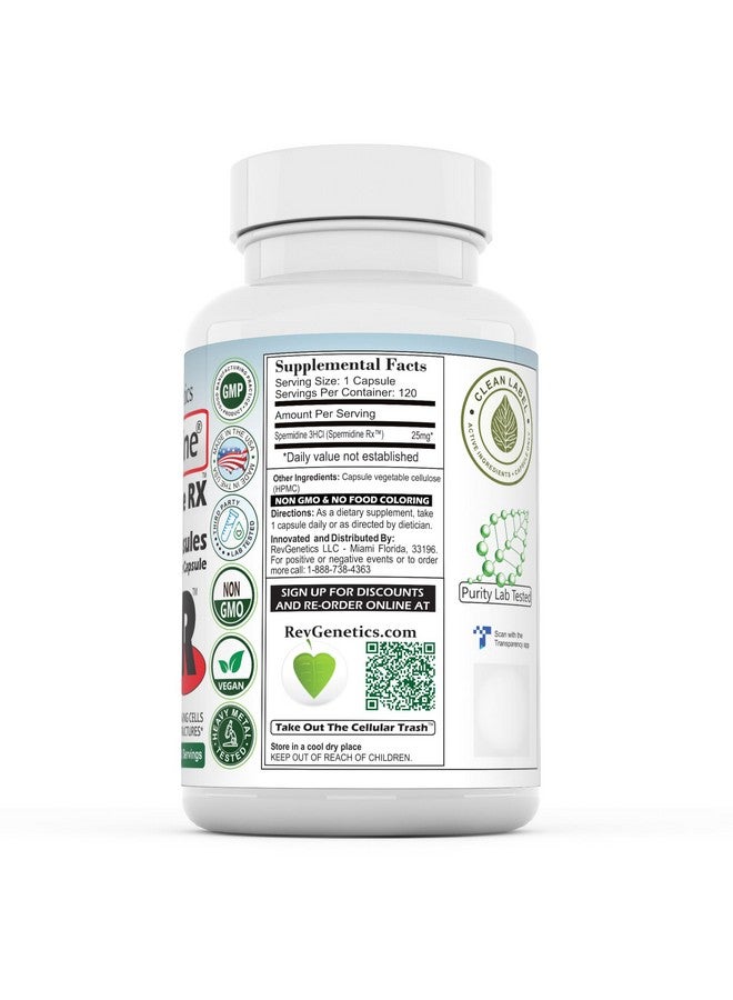 REVGENETICS Rapymine®: 25mg Spermidine RX™ - 120 Capsules - Image 2