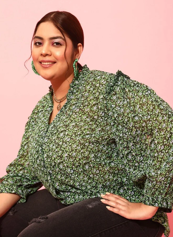 CURVY STREET Floral Printed Casual Shirt for Women