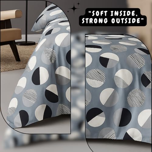 BSB HOME 300 TC Microfiber XXL Soft Cotton Super King Size Bedsheet for Double Bed, King Size 108 Inches X 108 Inches, 9 Feet, 275 X 275 cm with 2 Large Size Pillow Covers - Charcoal Black - Image 2