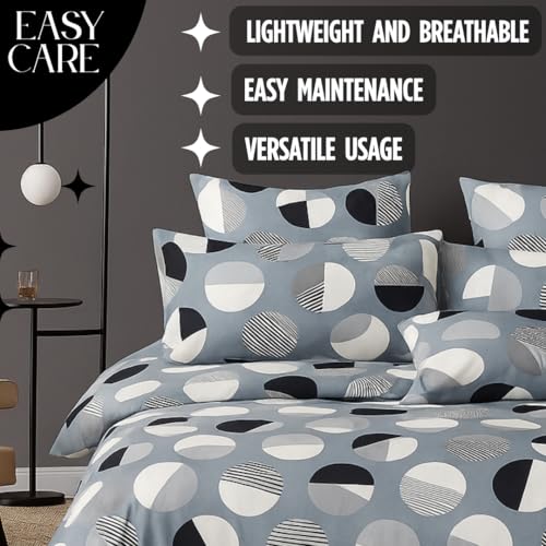 BSB HOME 300 TC Microfiber XXL Soft Cotton Super King Size Bedsheet for Double Bed, King Size 108 Inches X 108 Inches, 9 Feet, 275 X 275 cm with 2 Large Size Pillow Covers - Charcoal Black - Image 4