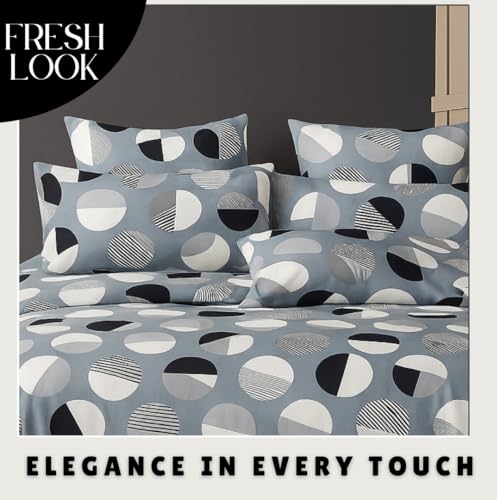 BSB HOME 300 TC Microfiber XXL Soft Cotton Super King Size Bedsheet for Double Bed, King Size 108 Inches X 108 Inches, 9 Feet, 275 X 275 cm with 2 Large Size Pillow Covers - Charcoal Black - Image 3