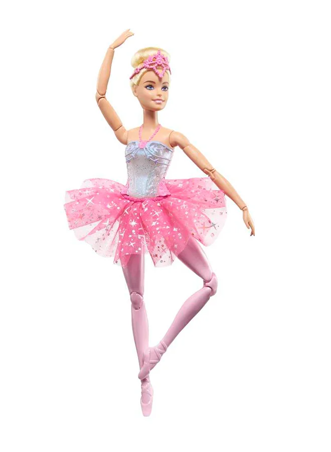 Barbie Dreamtopia Twinkle Lights Ballerina Doll With Blonde Hair & Light-Up Feature Wearing Royal Headband & Pink Tutu