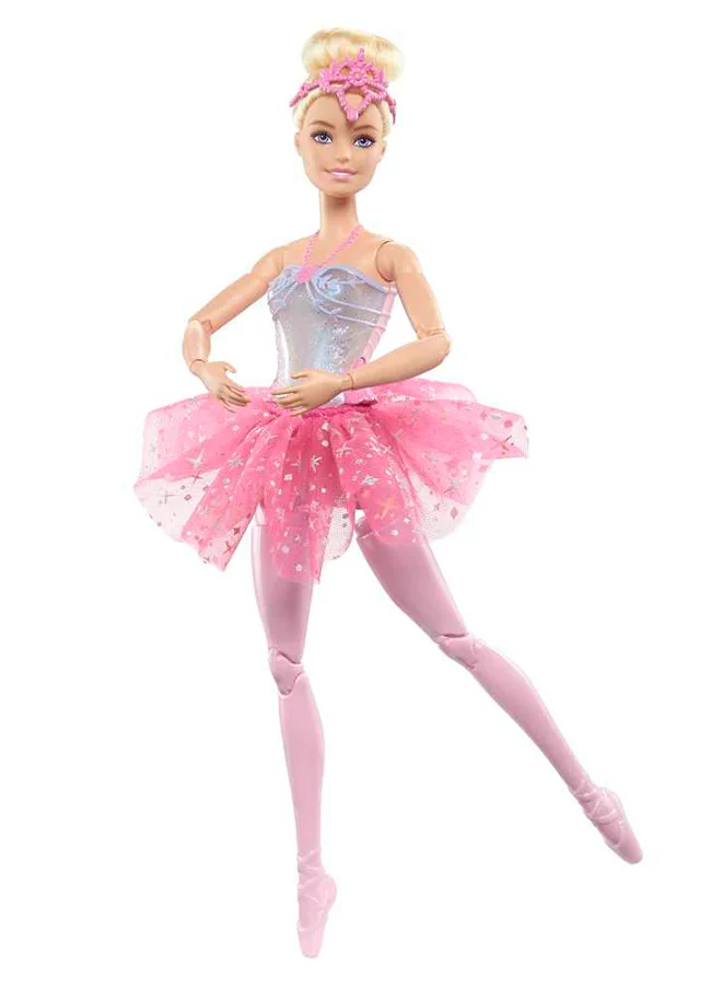Barbie Dreamtopia Twinkle Lights Ballerina Doll With Blonde Hair & Light-Up Feature Wearing Royal Headband & Pink Tutu