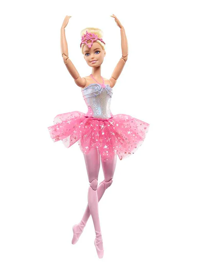 Barbie Dreamtopia Twinkle Lights Ballerina Doll With Blonde Hair & Light-Up Feature Wearing Royal Headband & Pink Tutu