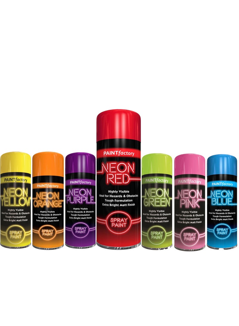 مصنع الطلاء دهان بخاخ نيون عالي الوضوح من مصنع الطلاء – اللون الأحمر ٢٠٠ مل - Image 2