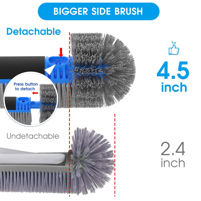 TidyMister 20'' 2 in 1 Pool Brush Head Cobweb Duster Heavy Duty Pool Cleaning Detachable Round Brush with EZ Clip & Wavy Nylon Bristles for Inground Pool & Above-Ground Pool (Without Pole) - Image 3