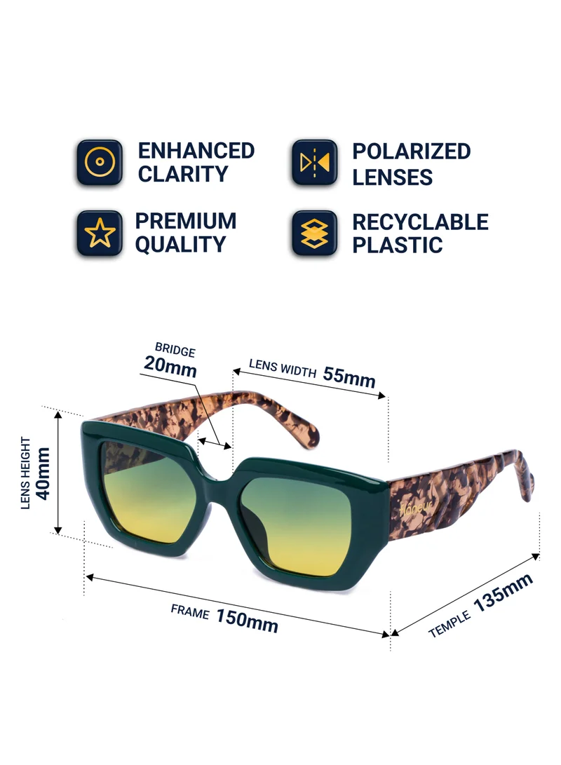 فلانيور Stylish Polarized D-Frame Sunglasses For Women and Men Animal Print
