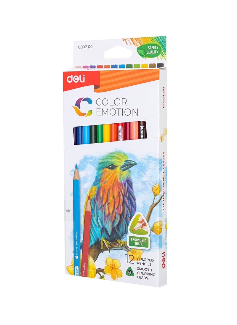 Deli Color Pencils, Art Supplies for Drawing, and Painting, Triangular Ergonomic Barrel, Pack of 12 Colors  - Image 2