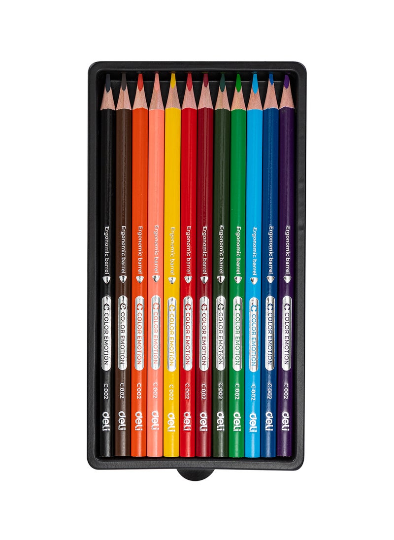 Deli Color Pencils, Art Supplies for Drawing, and Painting, Triangular Ergonomic Barrel, Pack of 12 Colors  - Image 4