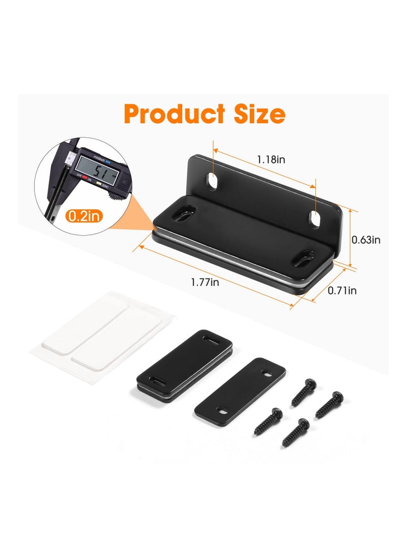 Generic - 4 Pcs Magnetic Door Catch, Ultra Thin Cabinet Magnets Adhesive for Kitchen Cupboard Wardrobe Closet Cabinet Door Drawer Latch, Utility Magnetic Cabinet Latch No-Gap Design (Black) - Image 1