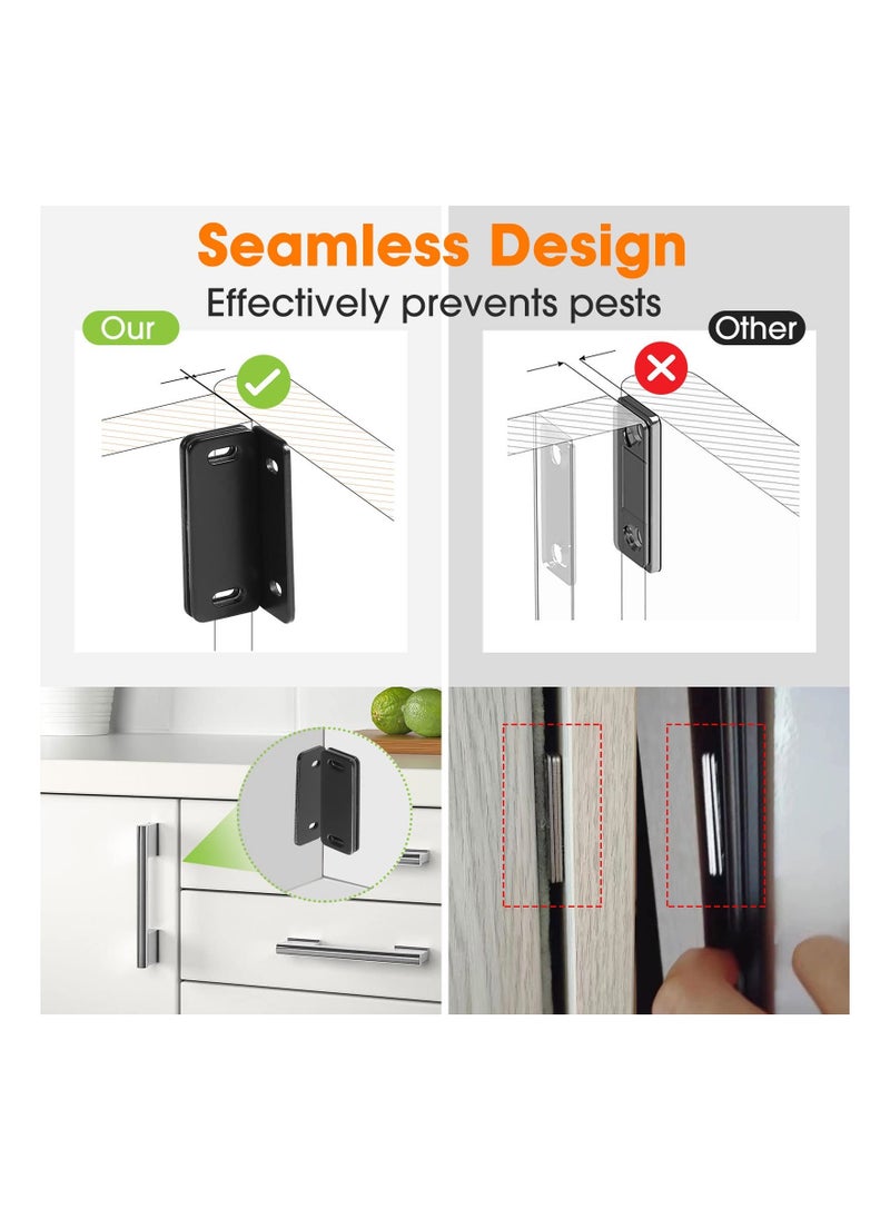 Generic - 4 Pcs Magnetic Door Catch, Ultra Thin Cabinet Magnets Adhesive for Kitchen Cupboard Wardrobe Closet Cabinet Door Drawer Latch, Utility Magnetic Cabinet Latch No-Gap Design (Black) - Image 1