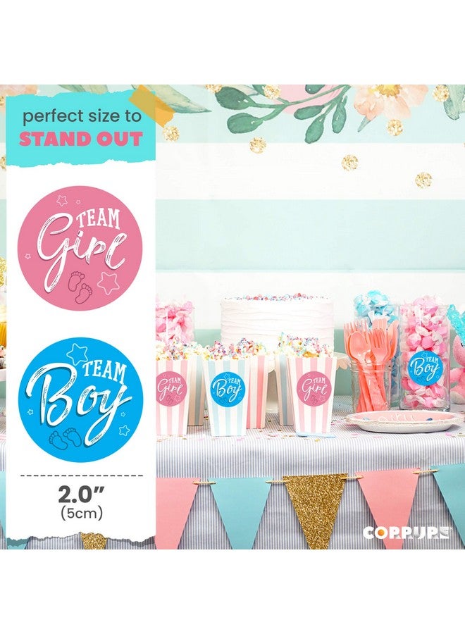 CORRURE 80pcs Gender Reveal Stickers for Voting Games and Party Supplies - Easy to Stick and Peel-Off - 2.0" Team Boy and Team Girl Sticker (40 Each) for Baby Shower or Gender Reveal Party (Colored) - Image 4