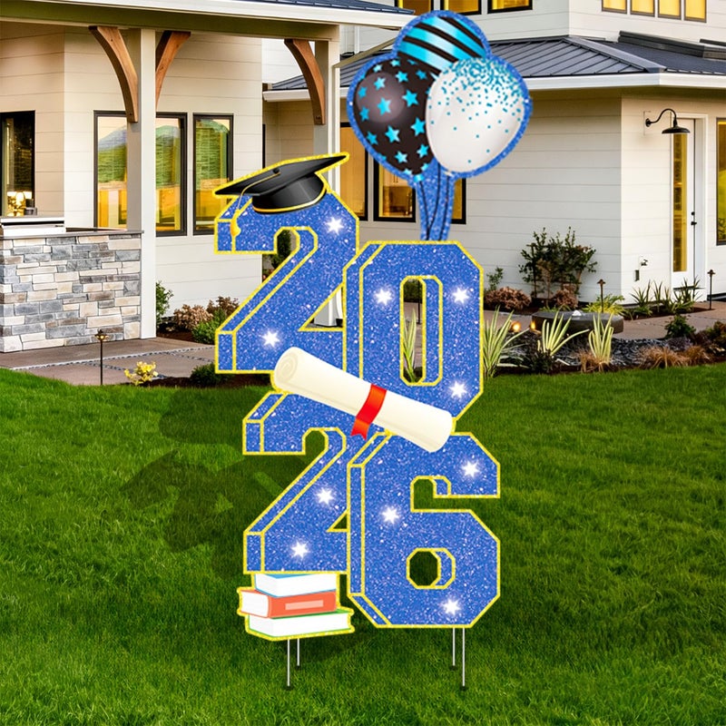 sewrung 3.5FT Large Class 2026 Graduation Yard Sign Yard Decorations Congrats Graduation Lawn Signs 2026 Grad Yard Signs with Stakes for Outdoor Indoor Congrats Graduation Party Decoration Supplies - Image 1