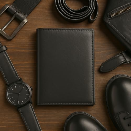 Marshal RFID Men's Genuine Leather European Bifold Wallet Slim Hipster 2 Windows Bk - Image 3