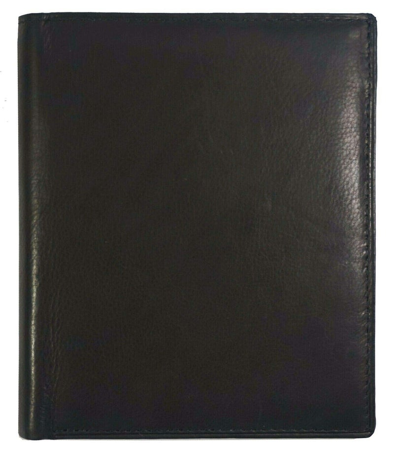 Marshal RFID Men's Genuine Leather European Bifold Wallet Slim Hipster 2 Windows Bk - Image 4
