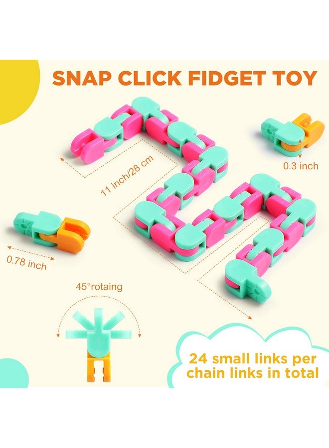 Sotiff 60 Pieces Wacky Track Fidget Toy Fidget Wacky Tracks Snap Colorful Snake Toys Gifts for Kids Adult Autism Stress Relief Therapy Toys Keeps Mind Focused(Classic Color,24 Links) - Image 3