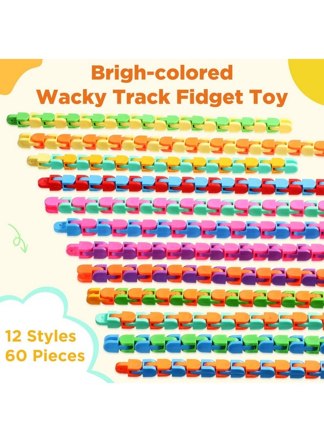 Sotiff 60 Pieces Wacky Track Fidget Toy Fidget Wacky Tracks Snap Colorful Snake Toys Gifts for Kids Adult Autism Stress Relief Therapy Toys Keeps Mind Focused(Classic Color,24 Links) - Image 2