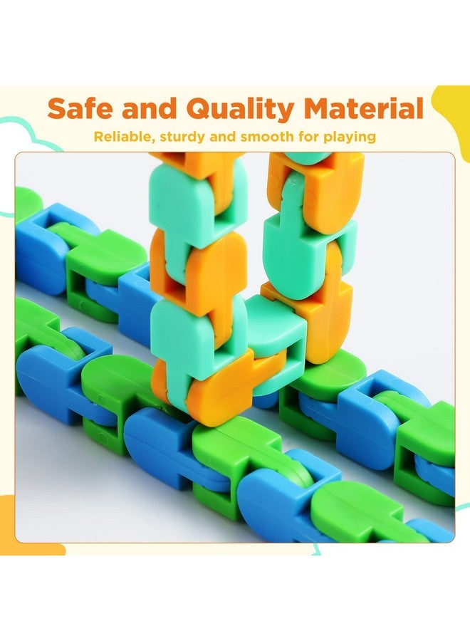 Sotiff 60 Pieces Wacky Track Fidget Toy Fidget Wacky Tracks Snap Colorful Snake Toys Gifts for Kids Adult Autism Stress Relief Therapy Toys Keeps Mind Focused(Classic Color,24 Links) - Image 5