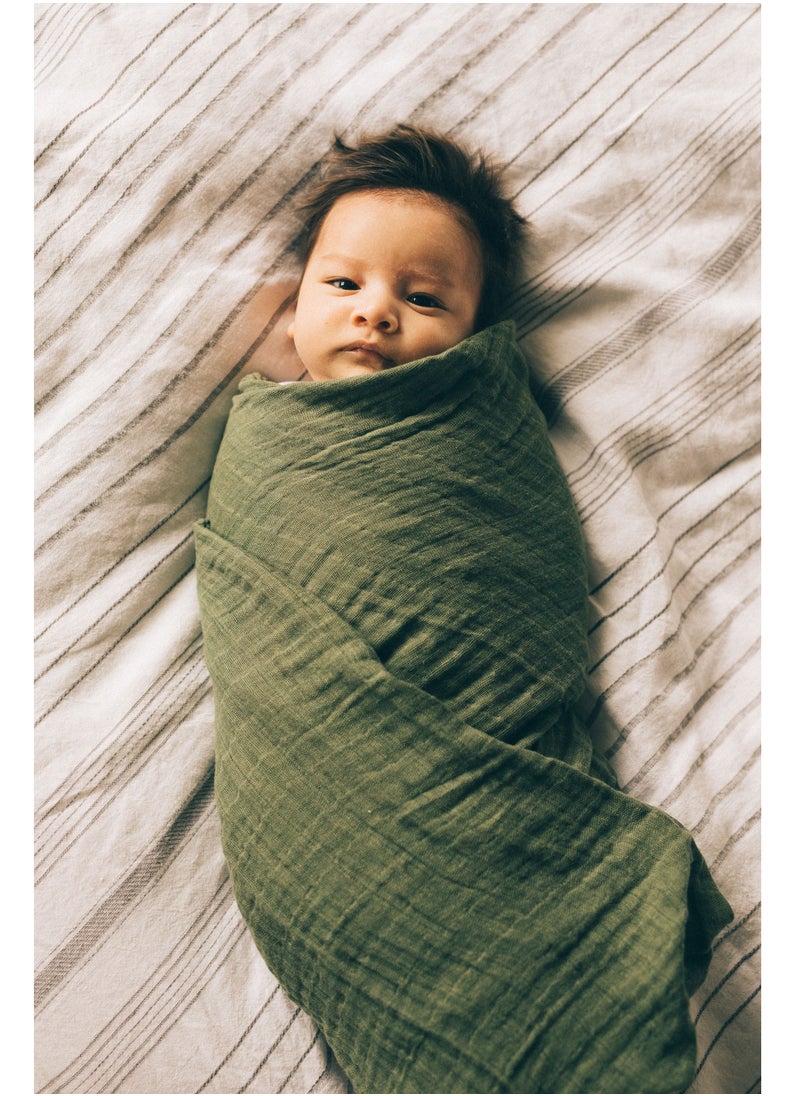 little unicorn Cotton Muslin Single Swaddle Fern  - Image 1