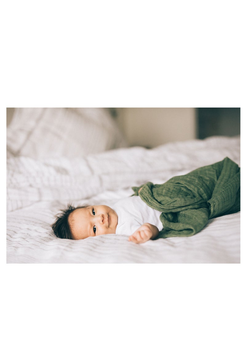 little unicorn Cotton Muslin Single Swaddle Fern  - Image 3