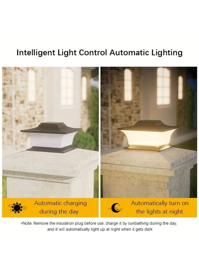 Solar Post Lights Warm Light Auto On At Dusk Outdoor Landscape Lighting - Image 3
