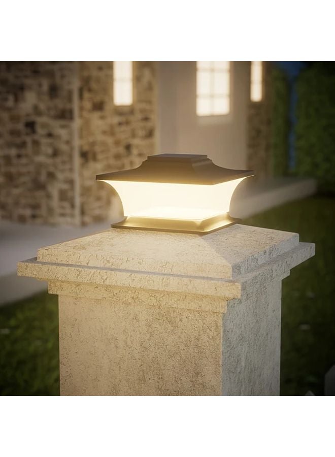 Solar Post Lights Warm Light Auto On At Dusk Outdoor Landscape Lighting - Image 1