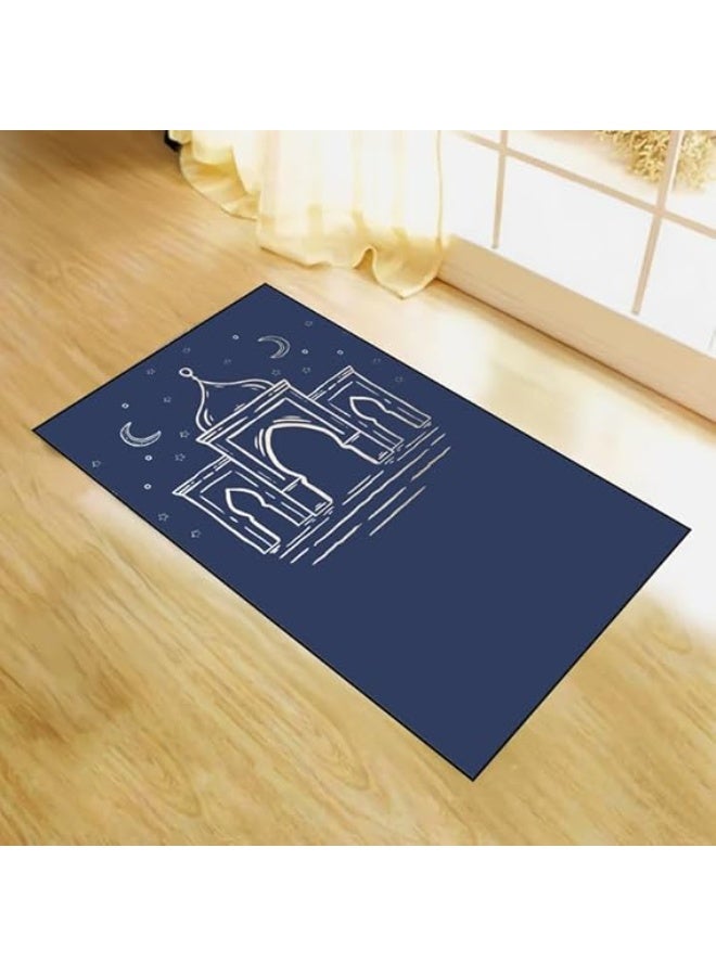 Intex Curtains House Prayer Rug, Luxury Velvet Fabric with Digital Print, Soft Comfortable Islamic Mat for Daily Prayers, Elegant Lightweight Foldable for Mosque or Home Use - Modern Design - 110L x 70W cm - Image 1