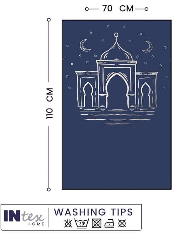Intex Curtains House Prayer Rug, Luxury Velvet Fabric with Digital Print, Soft Comfortable Islamic Mat for Daily Prayers, Elegant Lightweight Foldable for Mosque or Home Use - Modern Design - 110L x 70W cm - Image 3